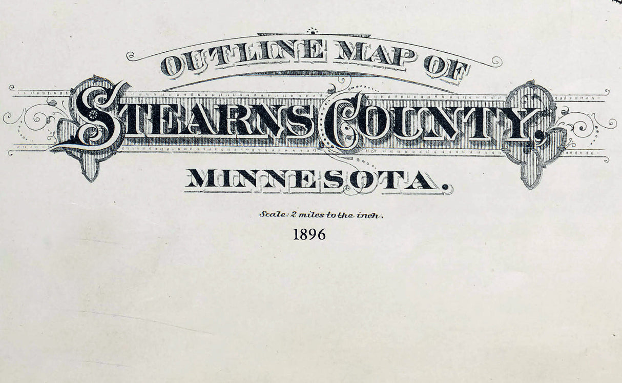 1896 Map of Stearns County Minnesota