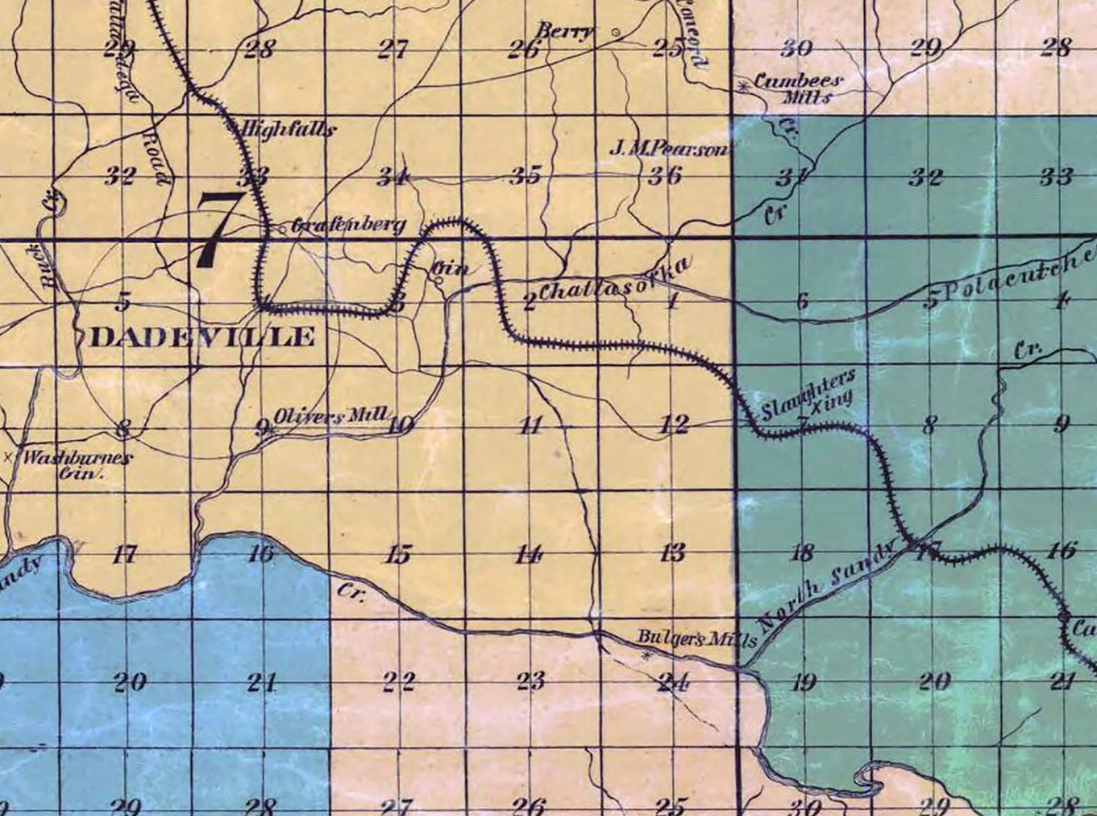 1885 Map of Tallapoosa County Alabama