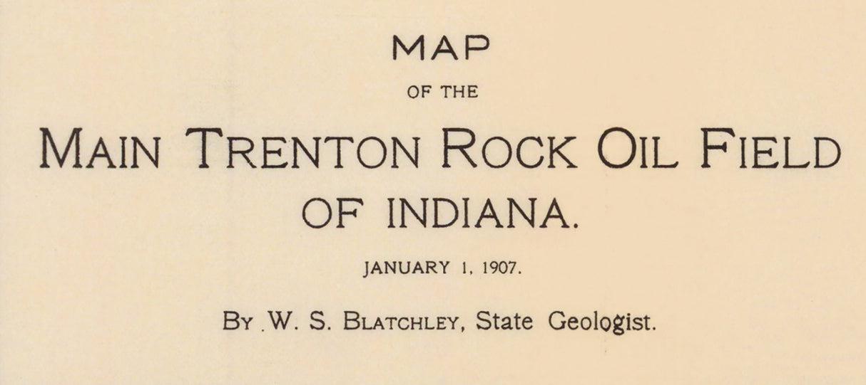 1907 Map of the Trenton Rock Oil Field Indiana