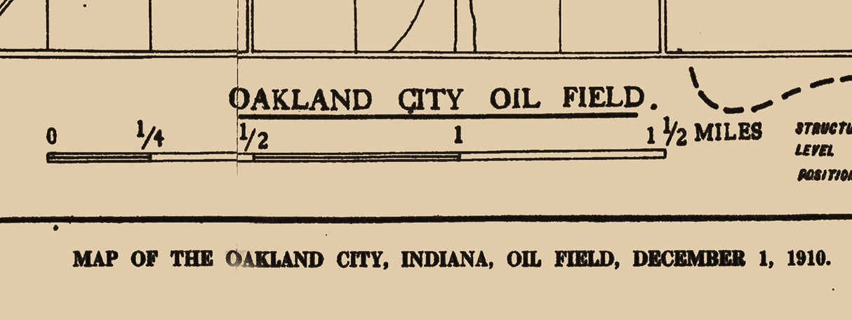1910 Map of the Oakland City Oil Field Gibson County Indiana