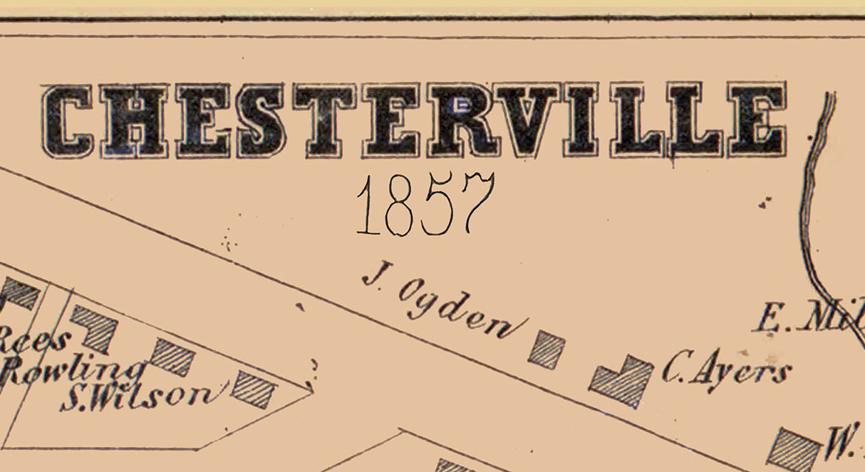 1857 Town Map of Chesterville Morrow County Ohio