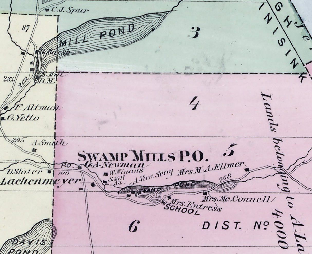 1875 Map of Tusten Township Sullivan County New York