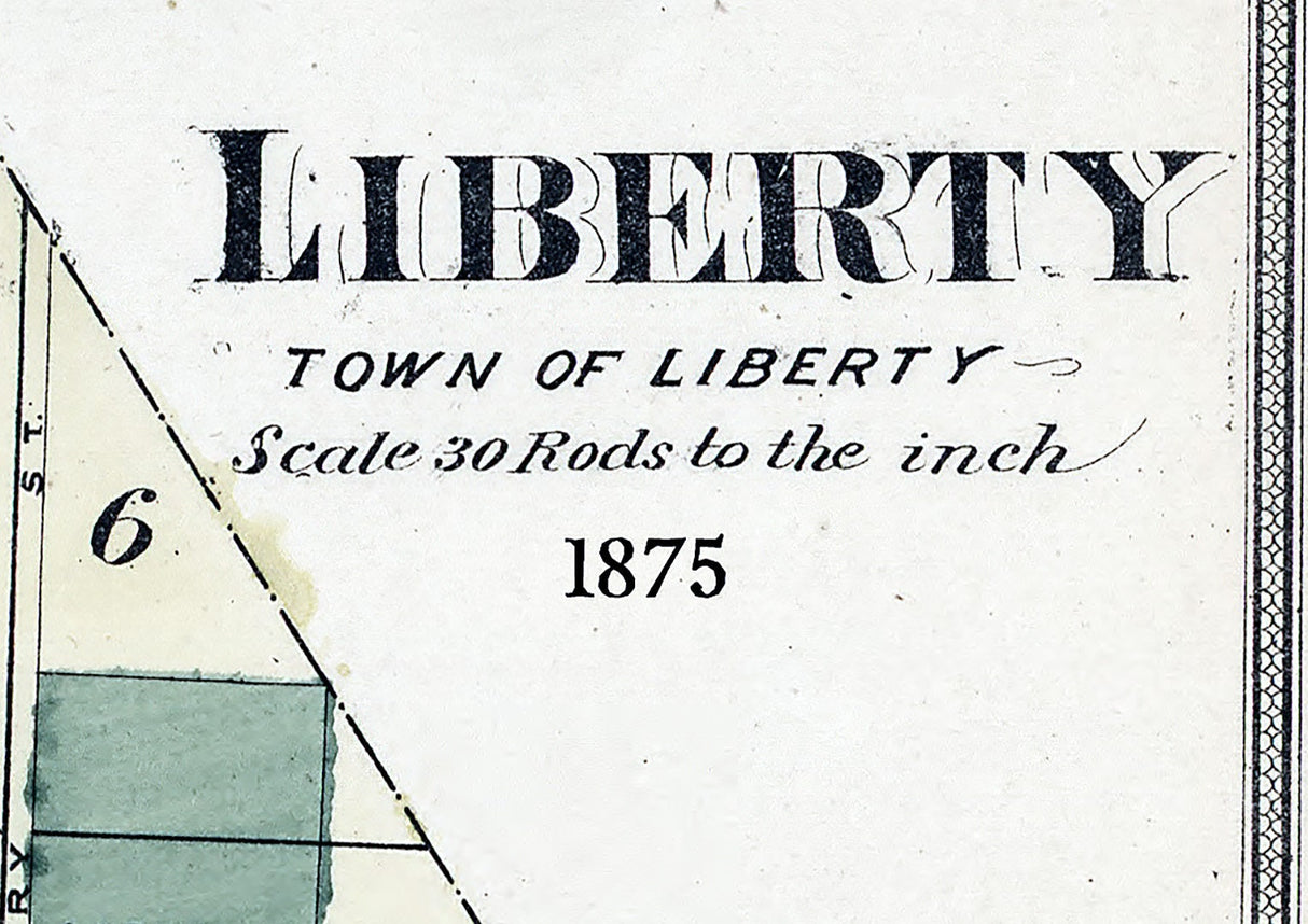 1875 Town Map of Liberty Sullivan County New York