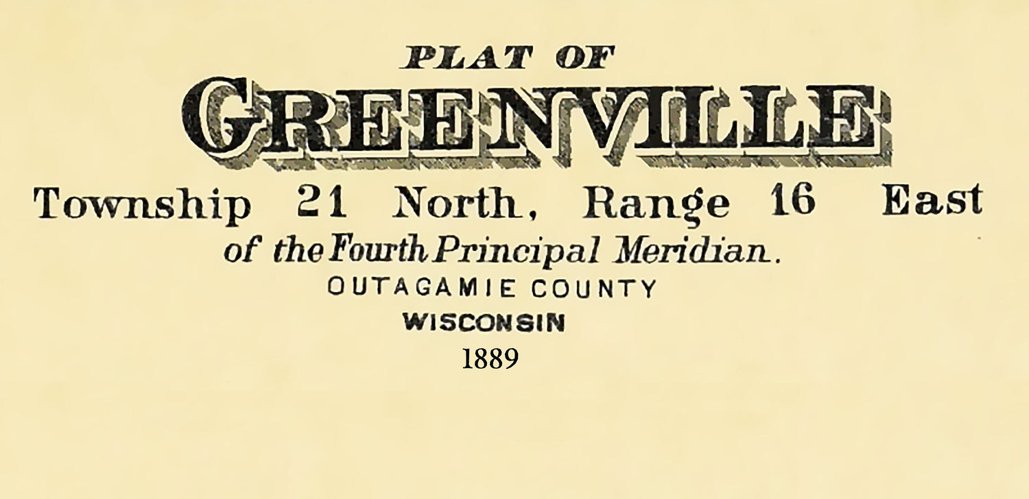 1889 Map of Greenville Township Outagamie County Wisconsin