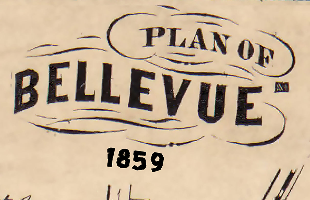 1859 Town Map of Bellevue Huron County Ohio