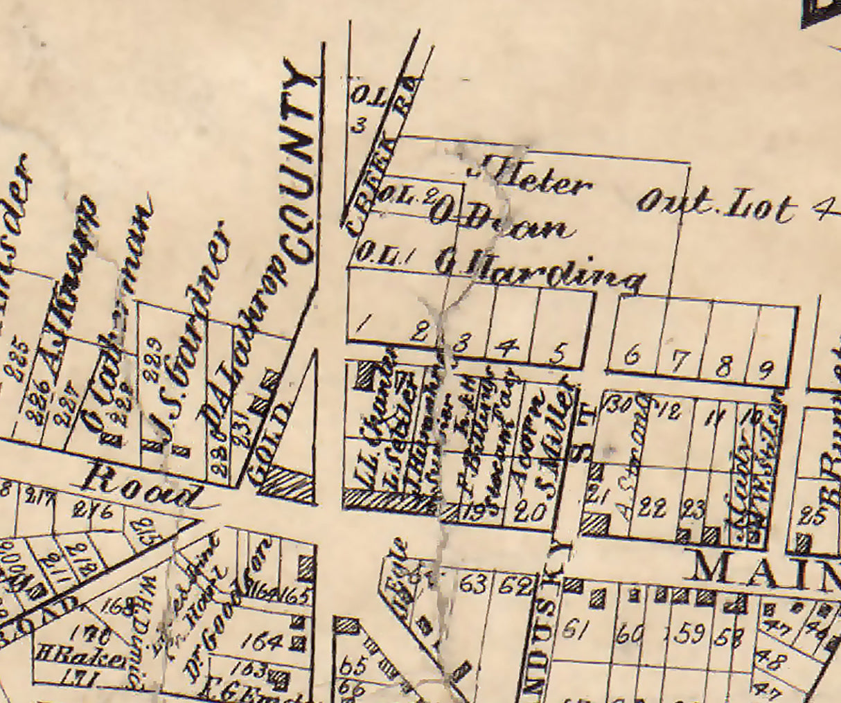 1859 Town Map of Bellevue Huron County Ohio