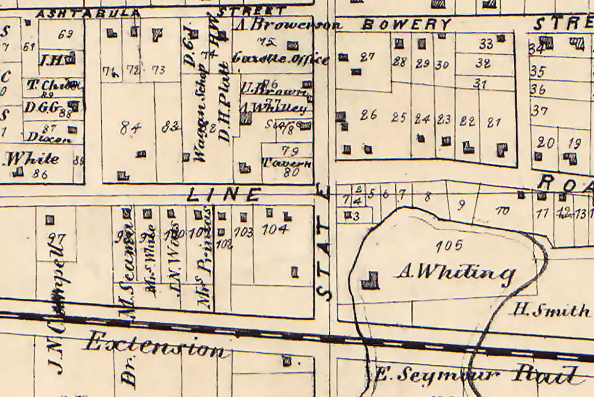 1859 Town Map of Fairfield Huron County Ohio