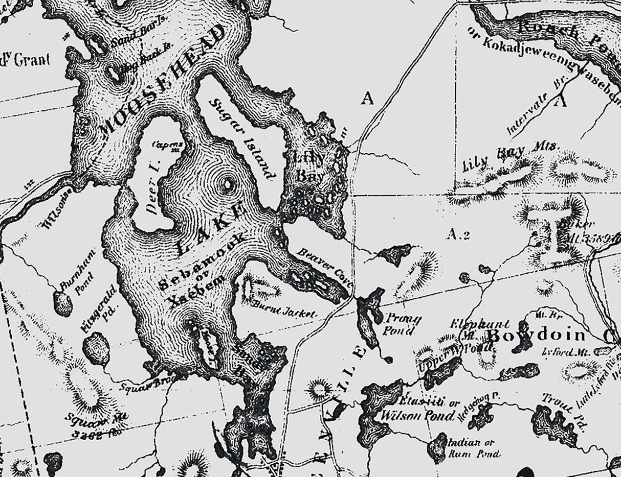 1883 Map of Moosehead Lake and Northern Maine Lakes