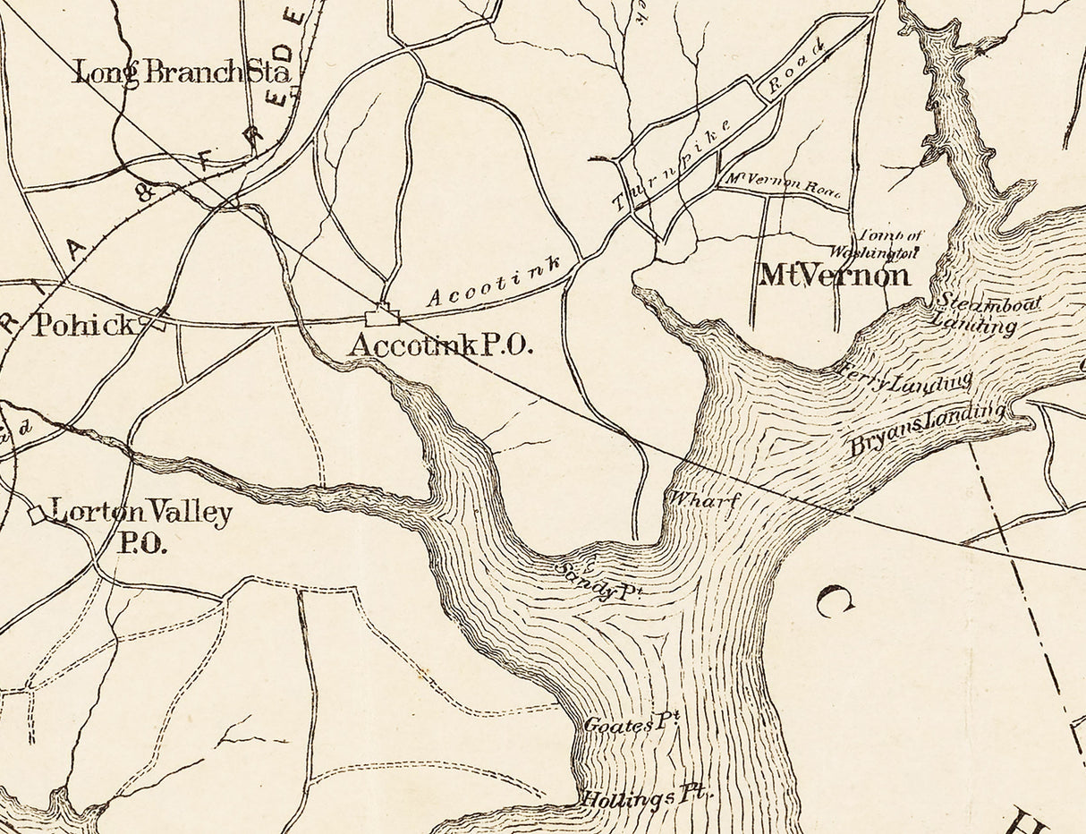 1882 Map of Washington DC and Vicinity Fairfax County Prince George County