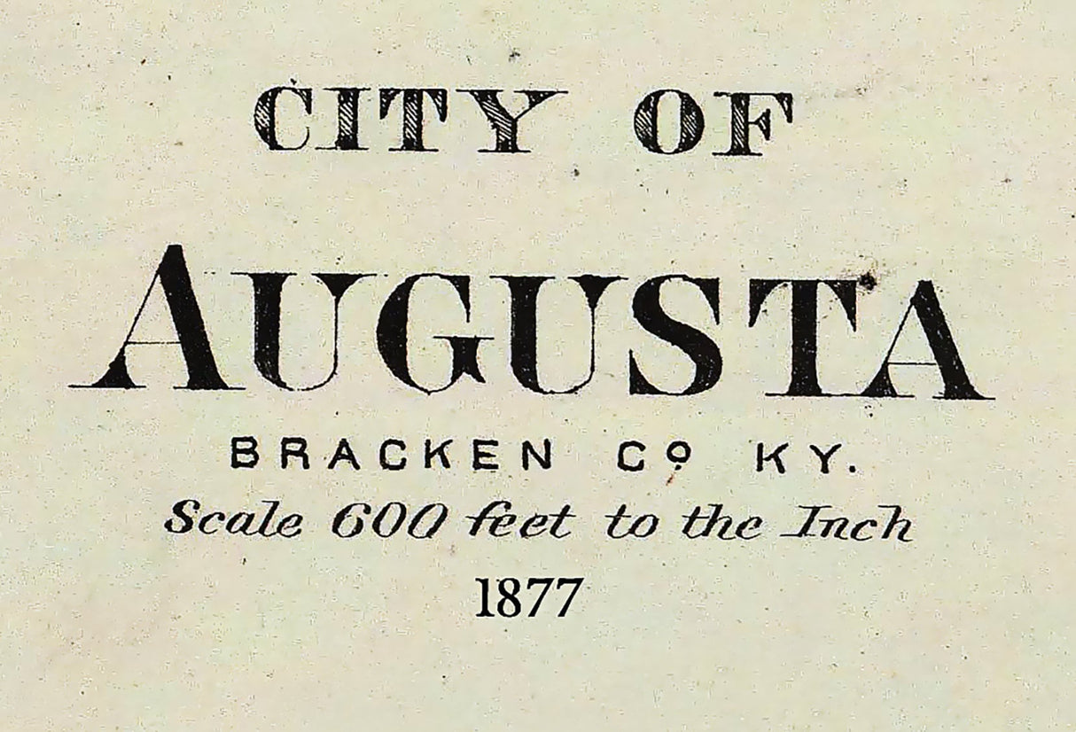 1877 Map of Augusta Bracken County Kentucky