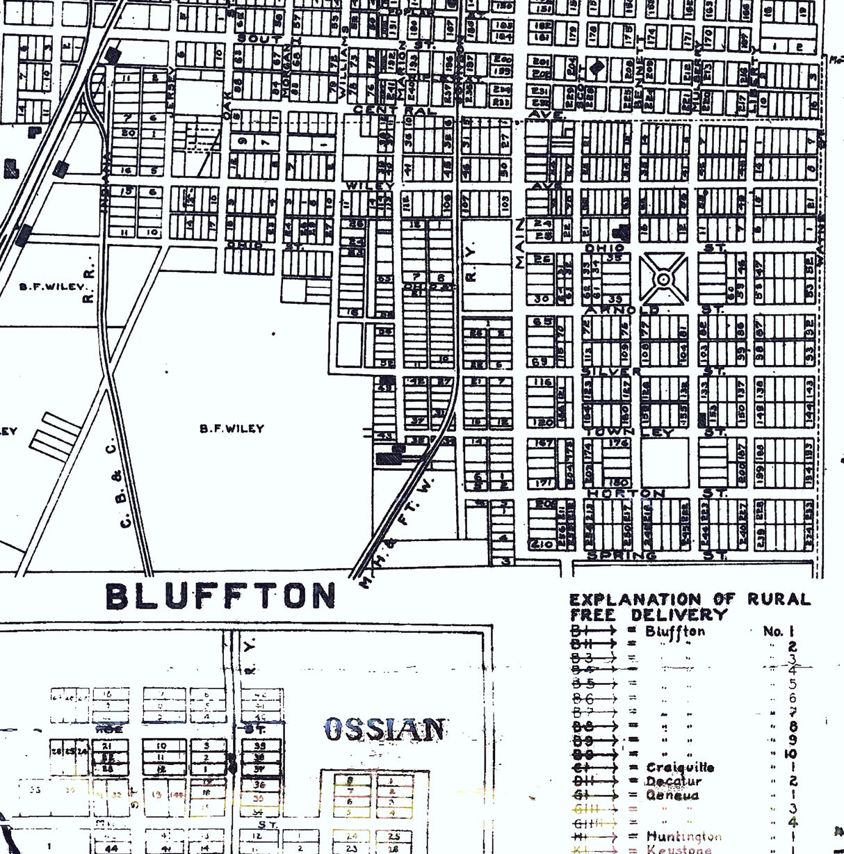 1905 Farm Line Map of Wells County Indiana