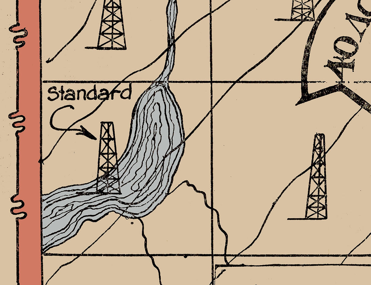 1920 Map of the Homer Claiborne Louisiana Oil Field