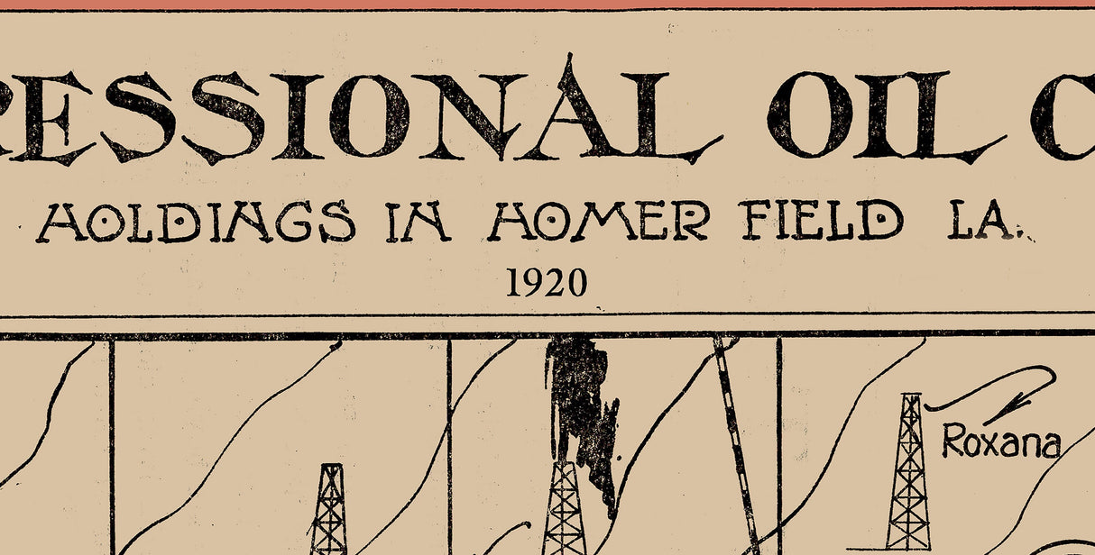 1920 Map of the Homer Claiborne Louisiana Oil Field