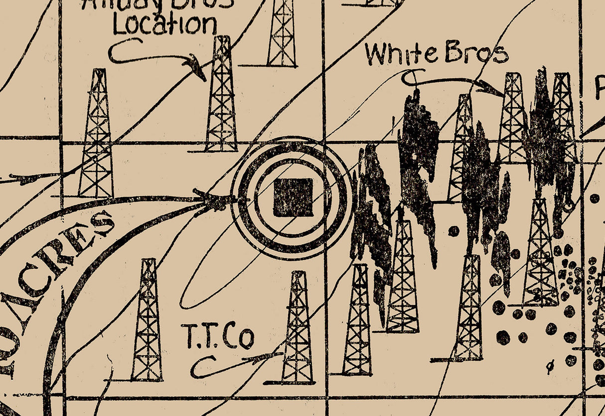 1920 Map of the Homer Claiborne Louisiana Oil Field
