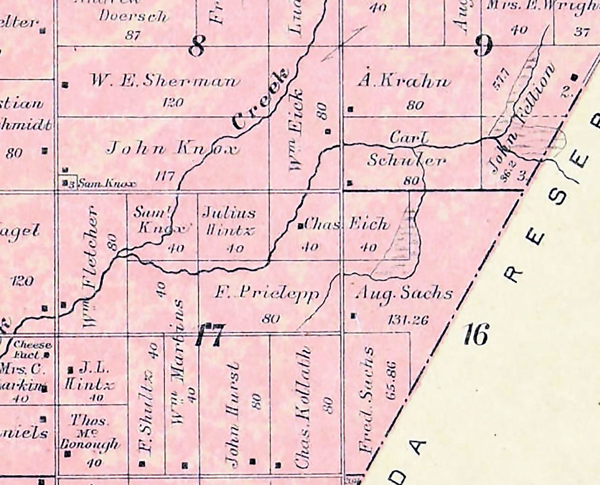 1889 Map of Osborn Township Outagamie County Wisconsin