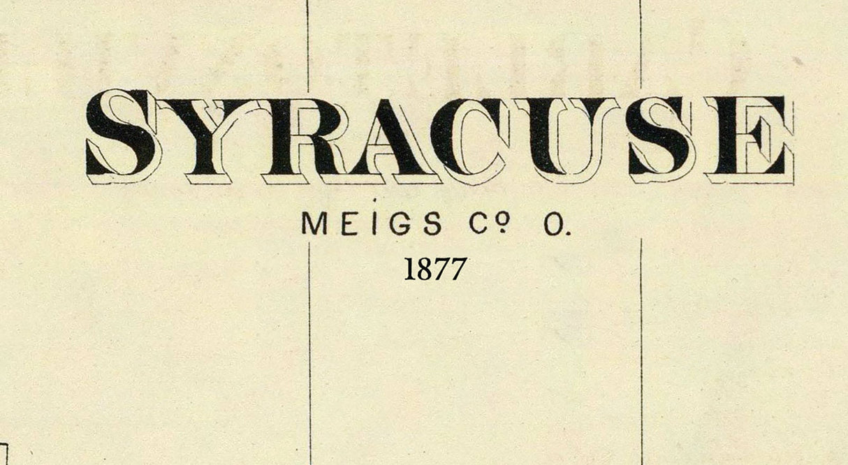 1877 Map of Syracuse Meigs County Ohio