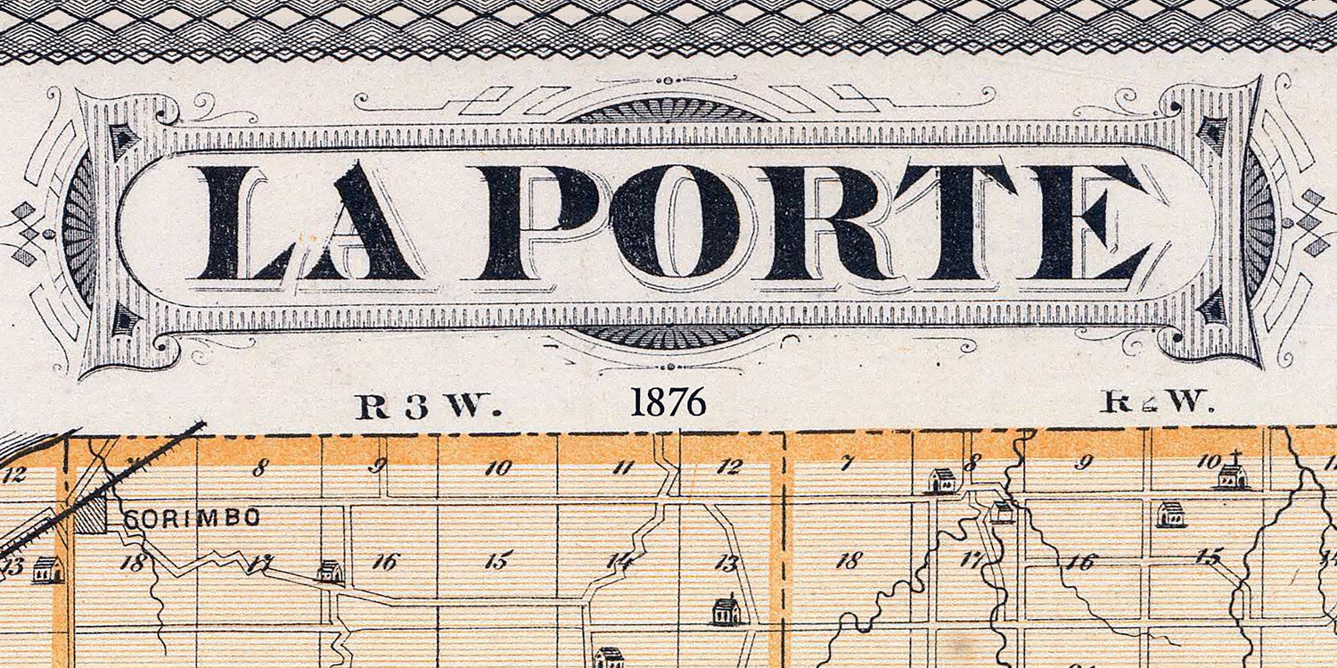 1876 Map of La Porte County Indiana
