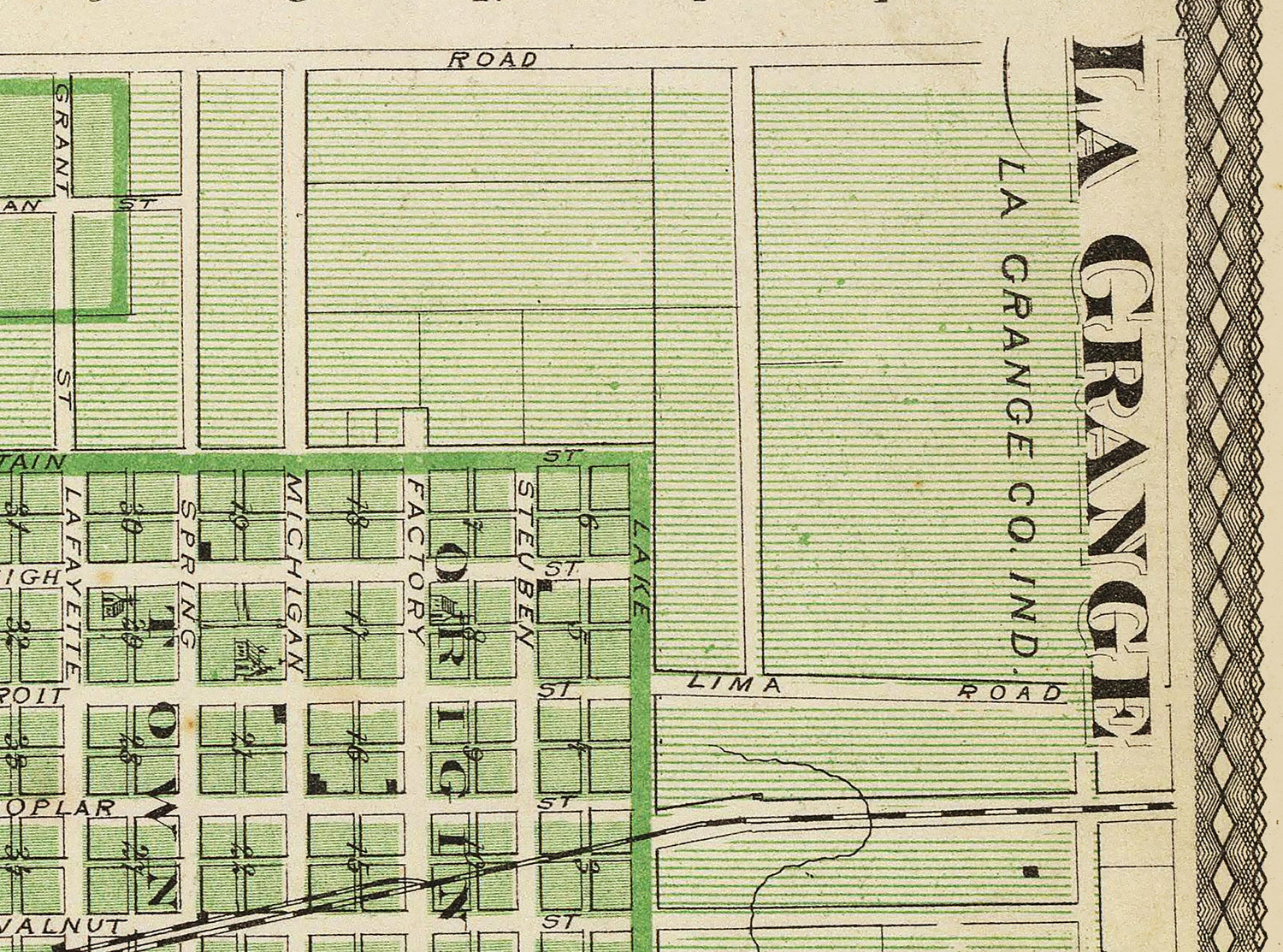 1876 Map of Lagrange County Indiana