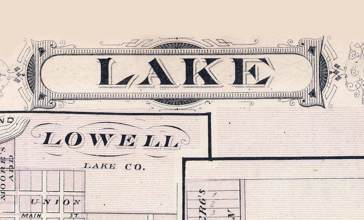 1876 Map of Lake County Indiana Crown Point