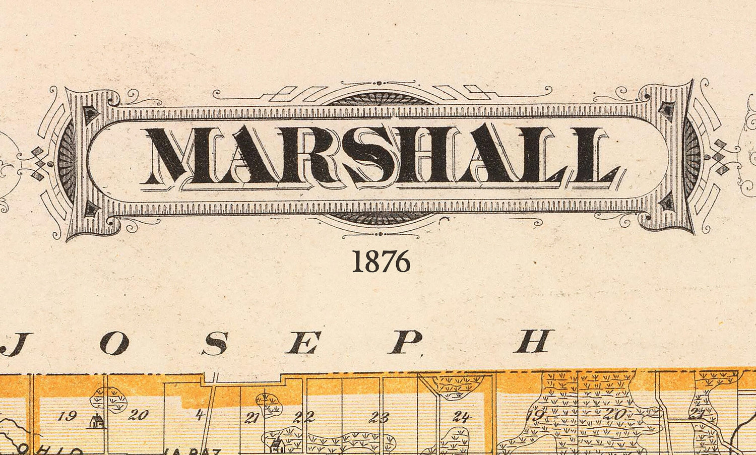 1876 Map of Marshall County Indiana