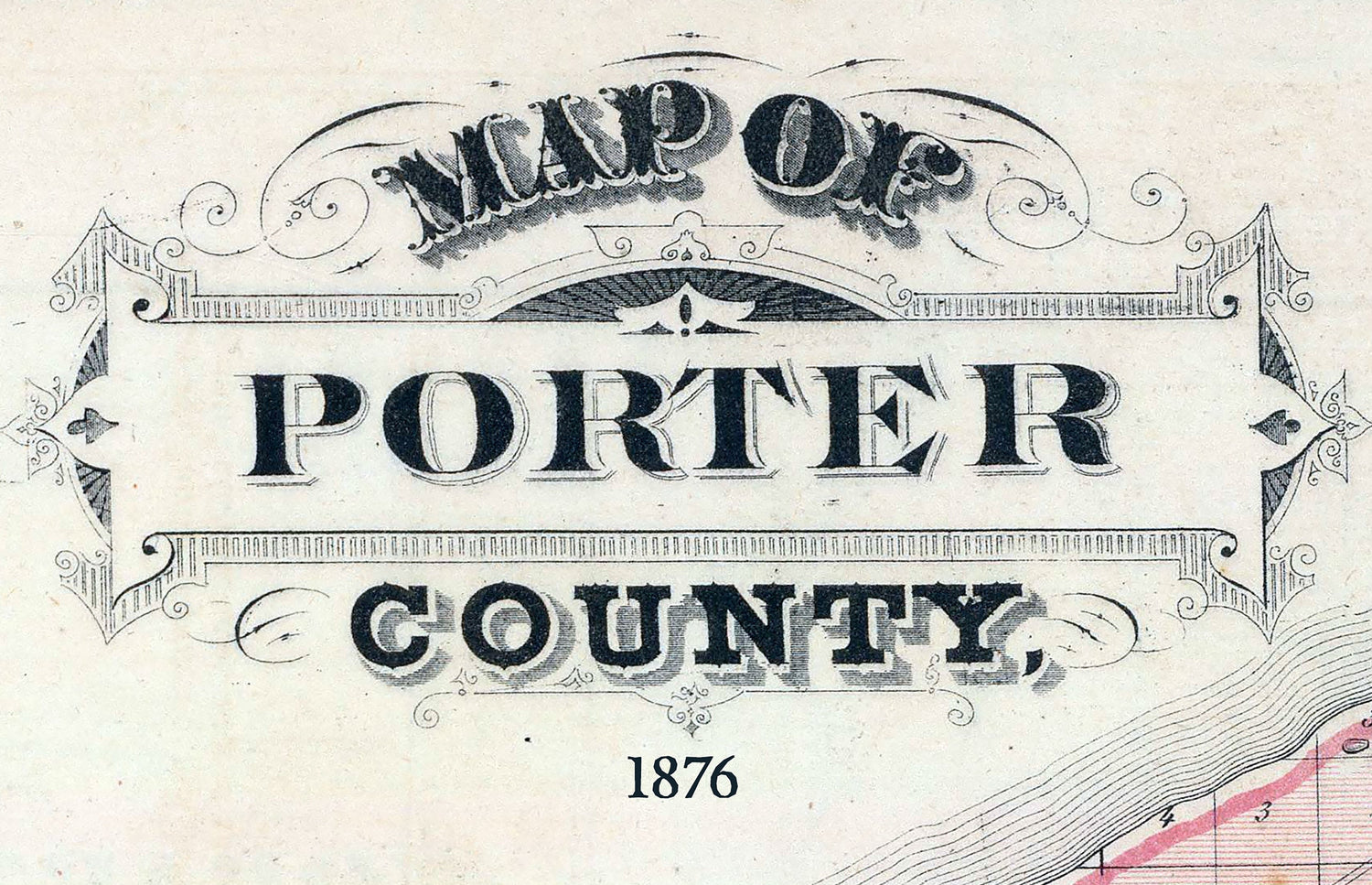 1876 Map of Porter County Indiana