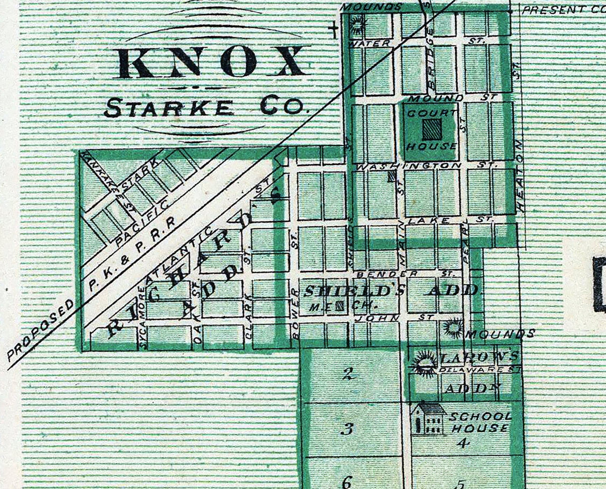 1876 Map of Starke County Indiana