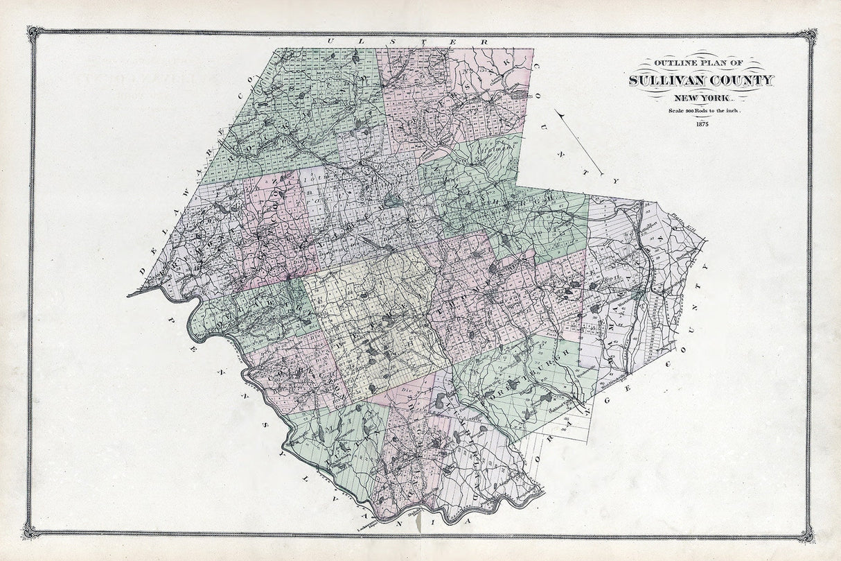 1875 Map of Sullivan County New York