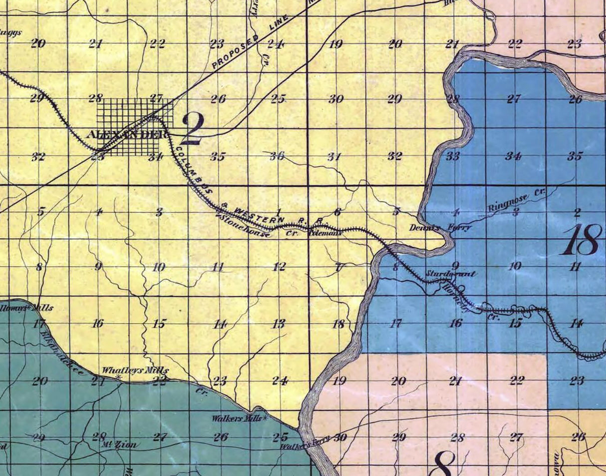 1885 Map of Tallapoosa County Alabama