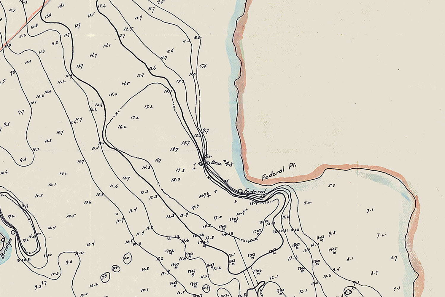 1899 Nautical Chart of Saint Johns River Tocoi Point to Cows Creek