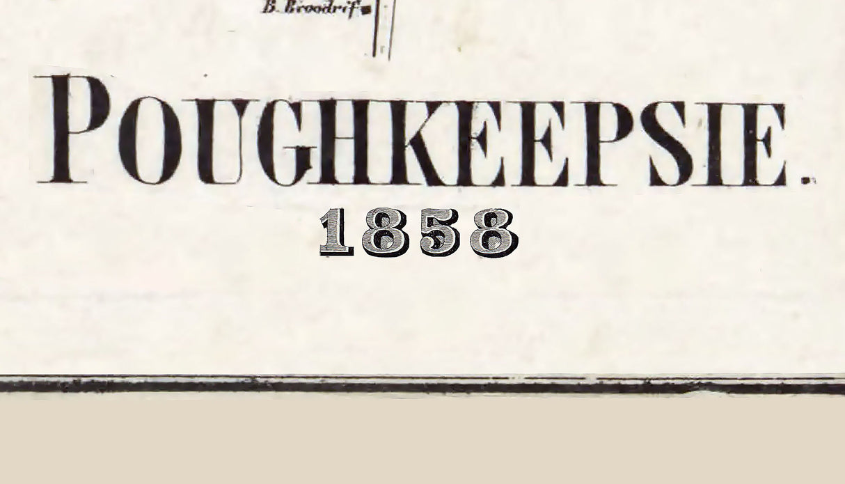 1858 Town Map of Poughkeepsie Dutchess County New York