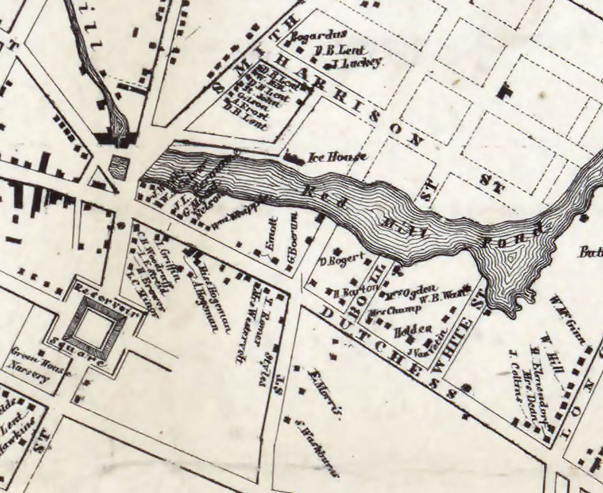 1858 Town Map of Poughkeepsie Dutchess County New York