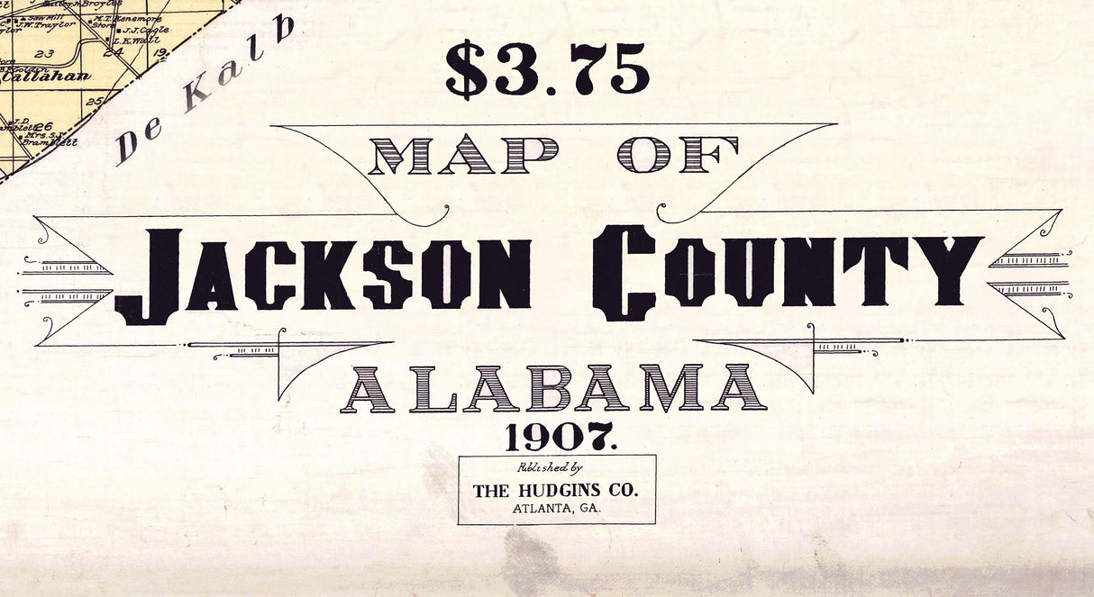 1907 Map of Jackson County Alabama