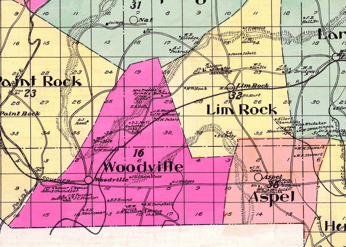 1907 Map of Jackson County Alabama