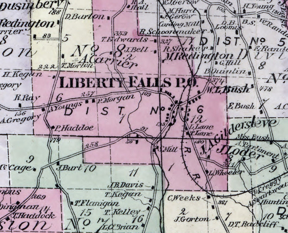 1875 Map of Liberty Township Sullivan County New York