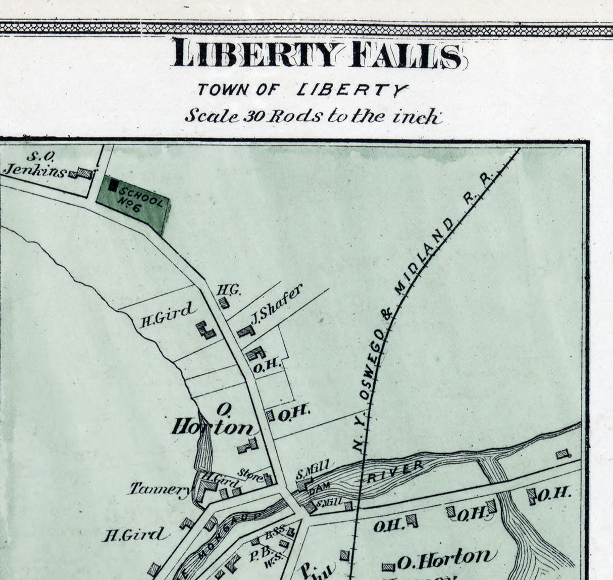 1875 Map of Liberty Township Sullivan County New York