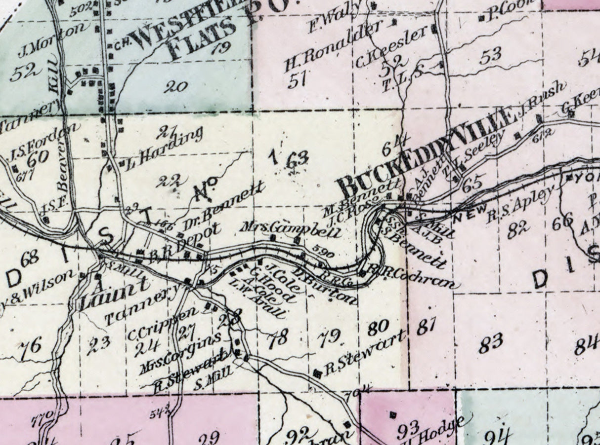 1875 Map of Rockland Township Sullivan County New York
