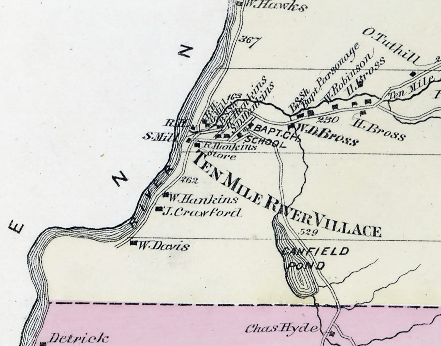 1875 Map of Tusten Township Sullivan County New York