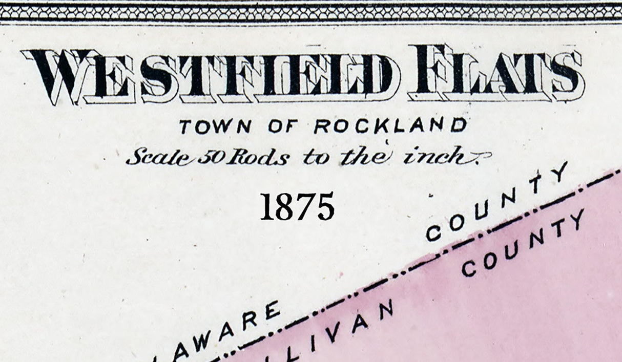 1875 Map of Westfield Flats Sullivan County New York
