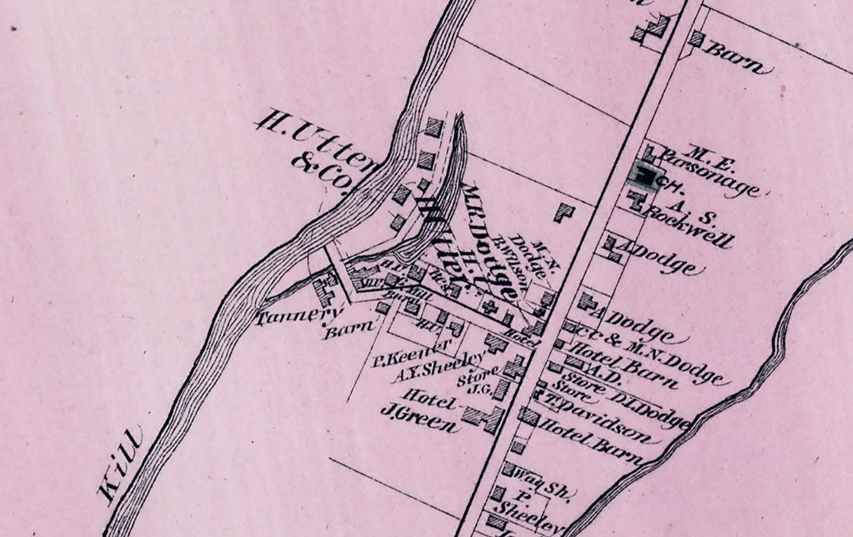 1875 Map of Westfield Flats Sullivan County New York