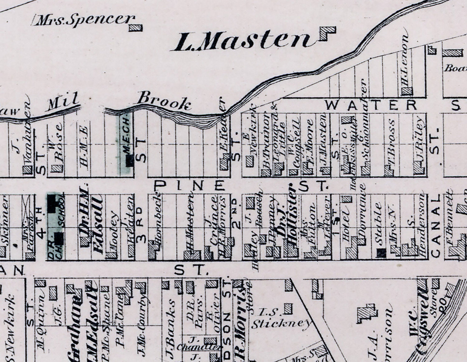 1875 Town Map of Wurtsborough Sullivan County New York