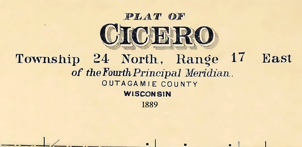 1889 Map of Cicero Township Outagamie County Wisconsin