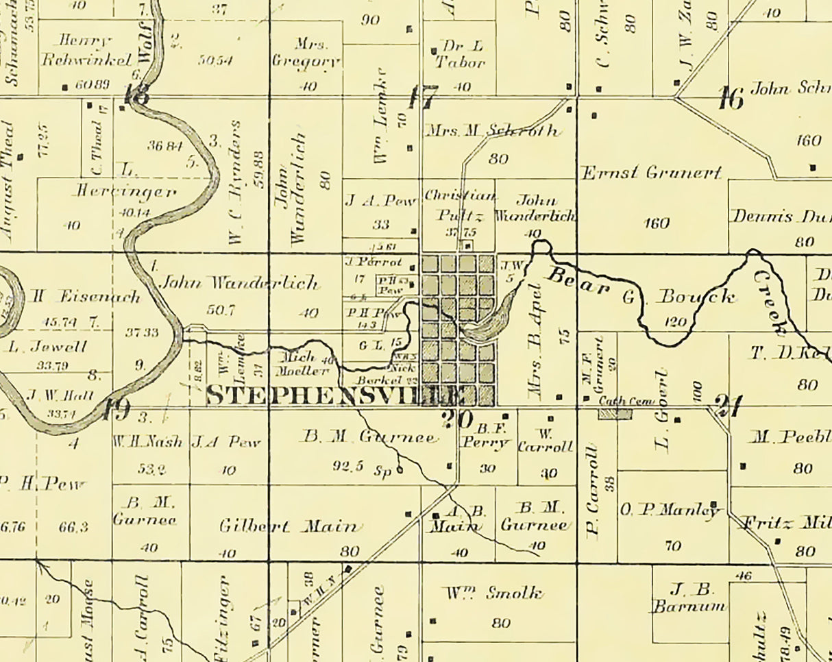 1889 Map of Ellington Township Outagamie County Wisconsin