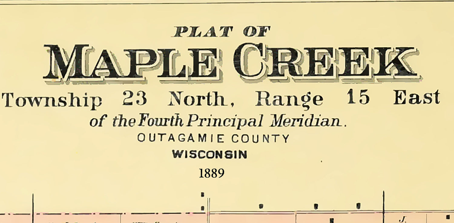 1889 Map of Maple Creek Township Outagamie County Wisconsin