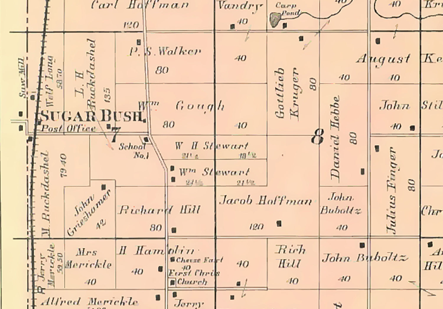 1889 Map of Maple Creek Township Outagamie County Wisconsin