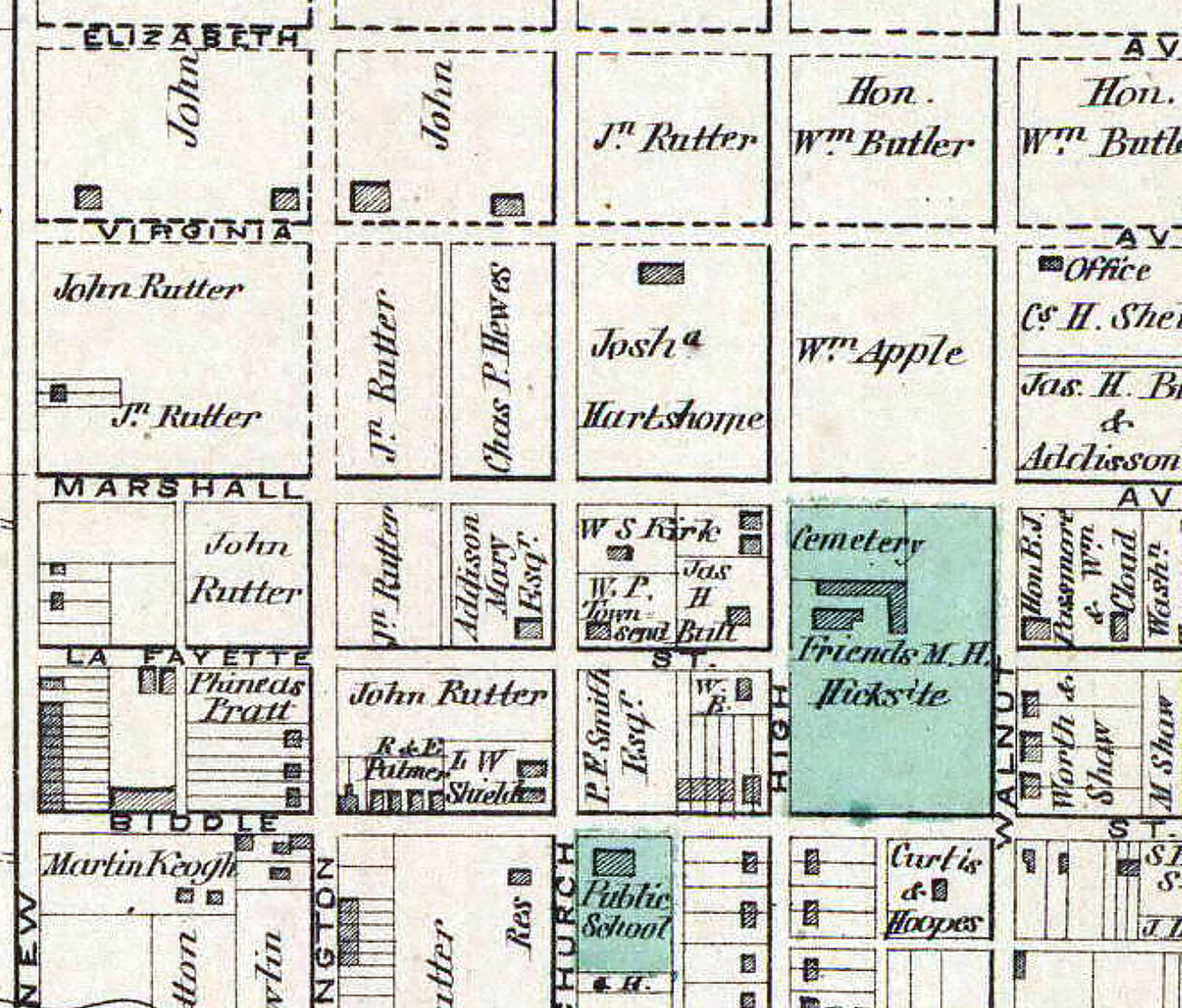 1873 Town Map of West Chester Chester County Pennsylvania