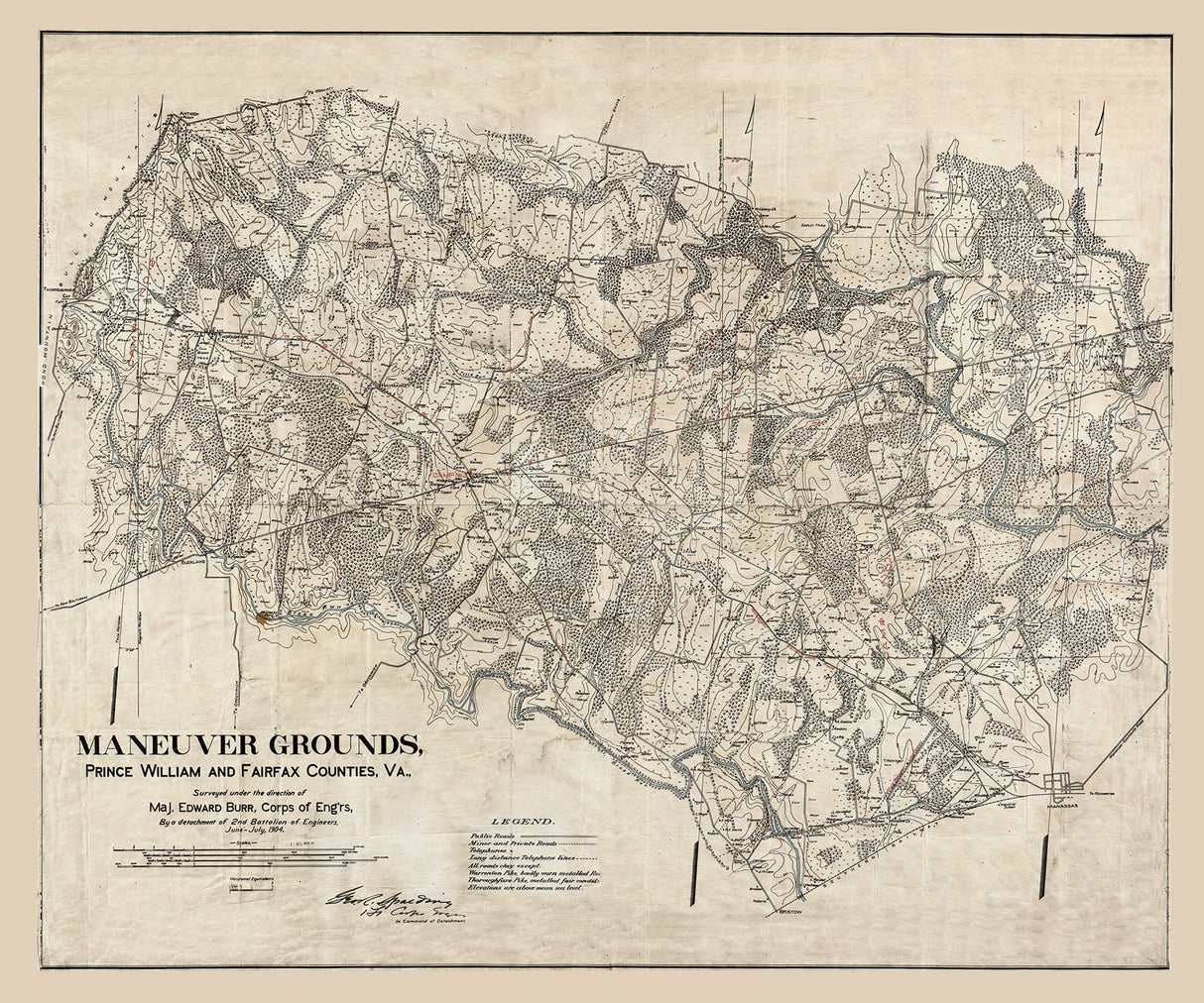1904 Map of Prince William and Fairfax County Virginia