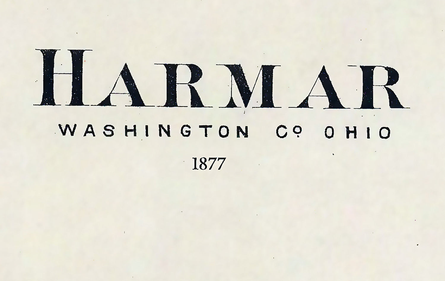 1877 Town Map of Harmar Washington County Ohio