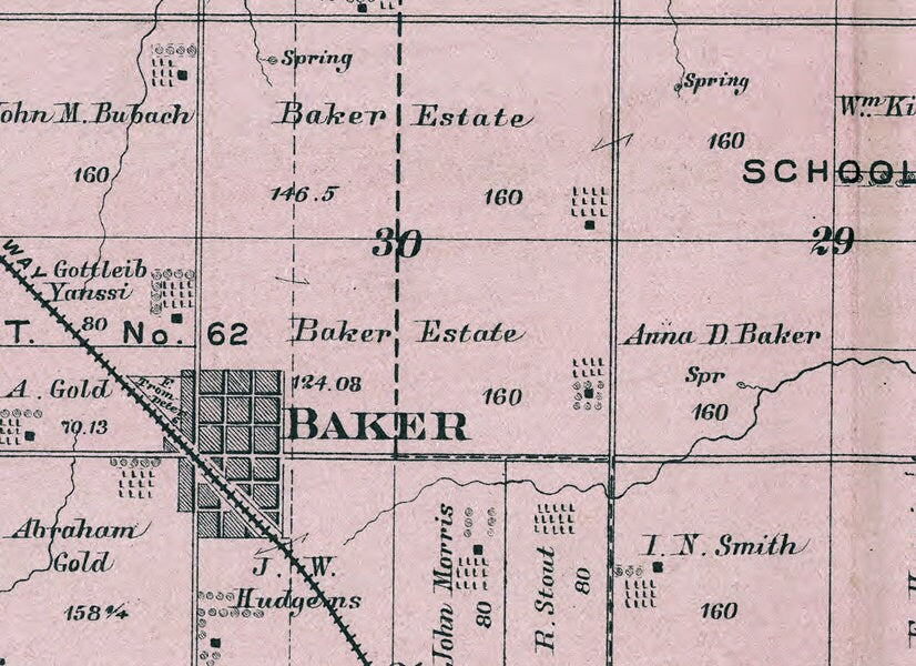1887 Map of Mission Township Brown County Kansas