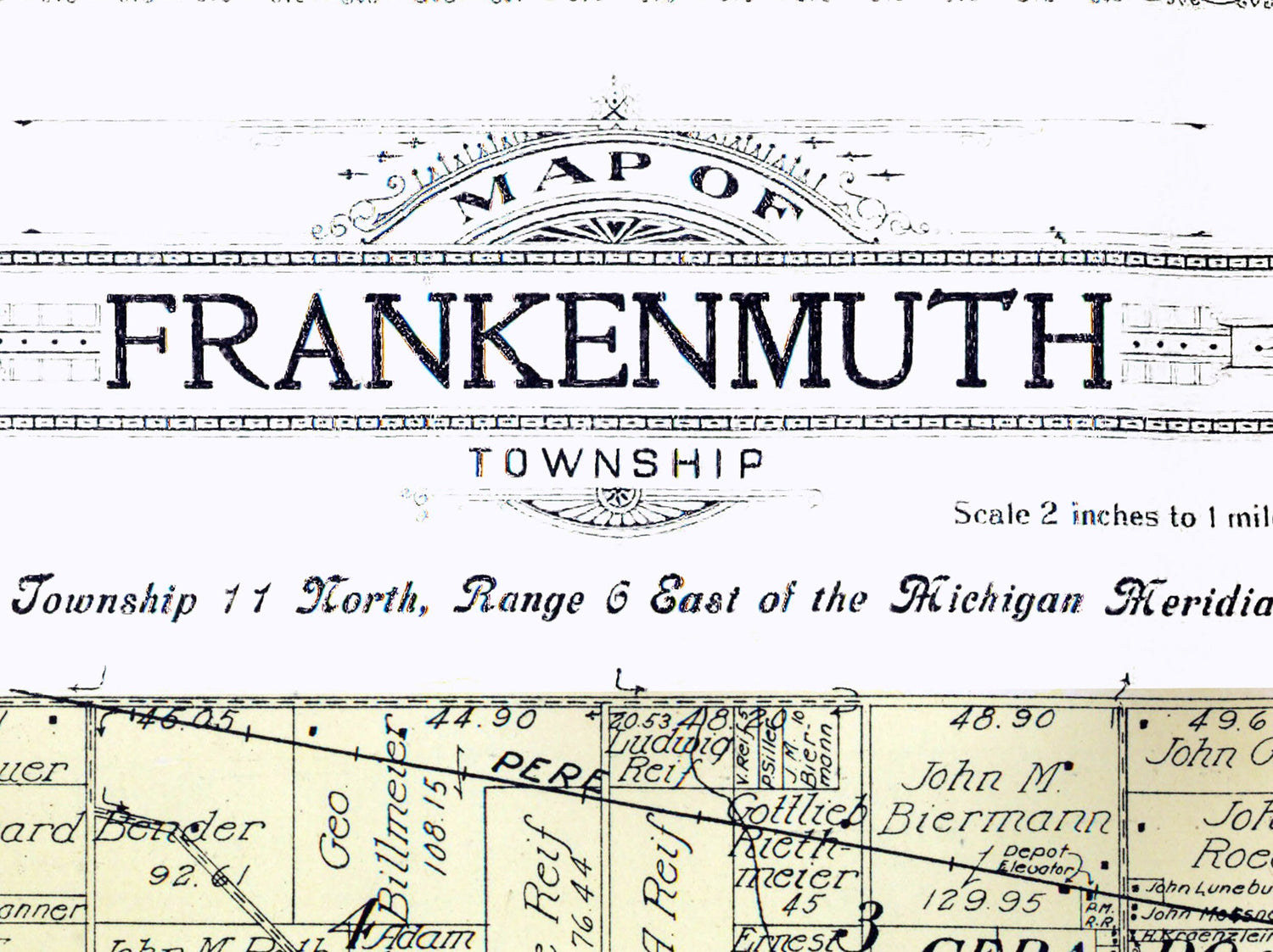 1916 Map of Frankenmuth Township Saginaw County Michigan