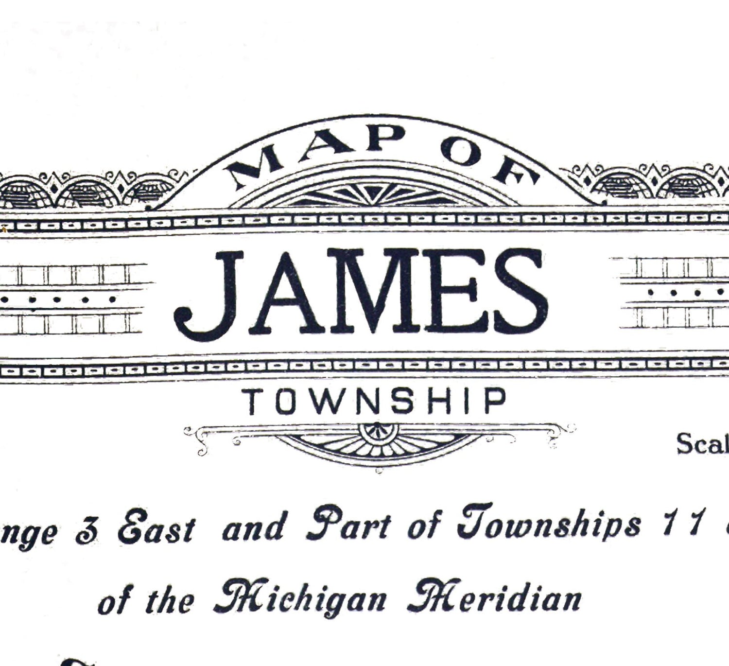 1916 Map of James Township Saginaw County Michigan